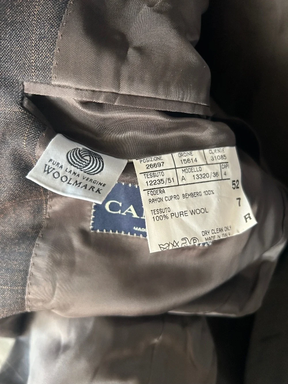 CANALI Brown Wool Blazer Style/Model A 13320 Size EU 52 R US 42 100% Wool EUC